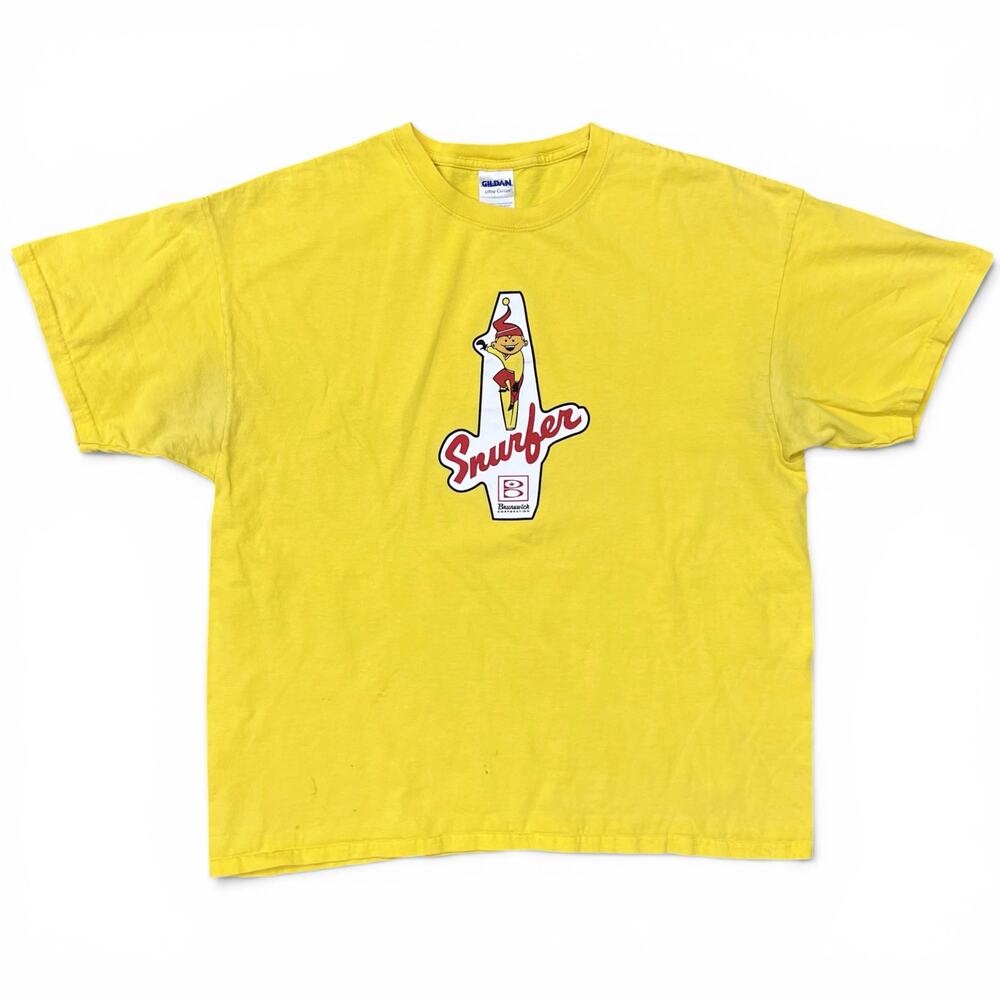 Vintage Snurfer Snowboards Brunswick Corporation T Shirt Yellow Skater Winter XL